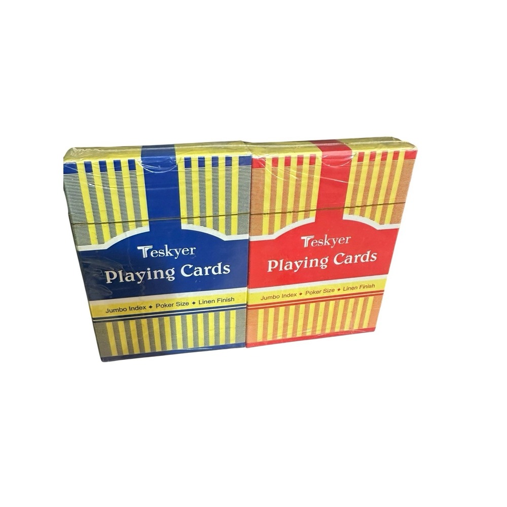 Teskyer Jumbo Index Poker Cards Linen Finish - Double Pack - New Sealed